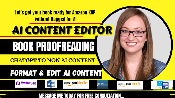 detect ai, humanize ai content, proofread and edit ai text for ebook formatting