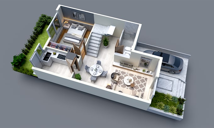 do autocad 2d floor plan, 3d floor plan design