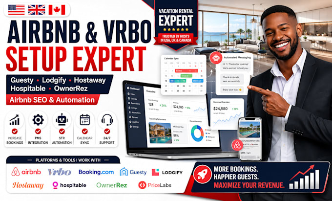 setup and optimize airbnb vrbo guesty lodgify hostaway hospitable ownerrez