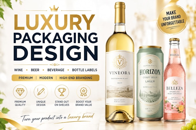 design luxury wine label, bear, beverage label and alcohol packaging design