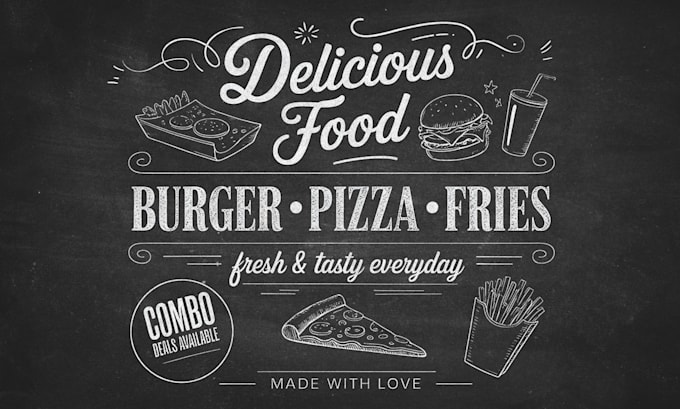 design custom chalkboard menu, cafe and restaurant signage