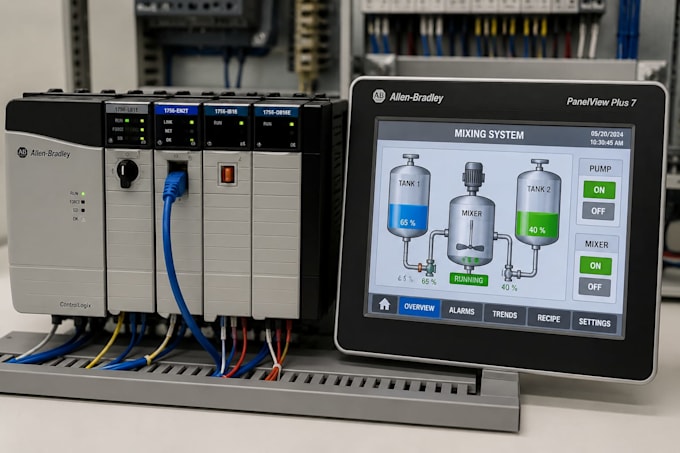 do allen bradley plc programming and hmi development