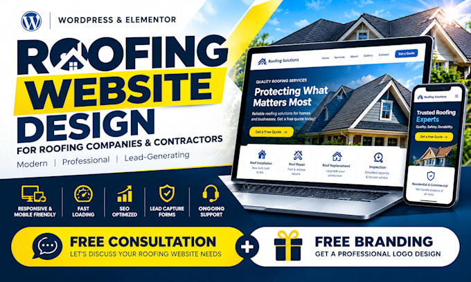 design a roofing website for your roofing company