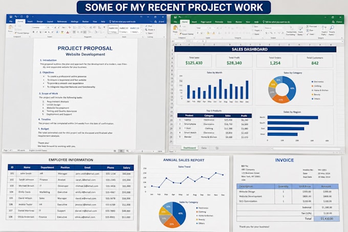 provide professional microsoft word and excel services
