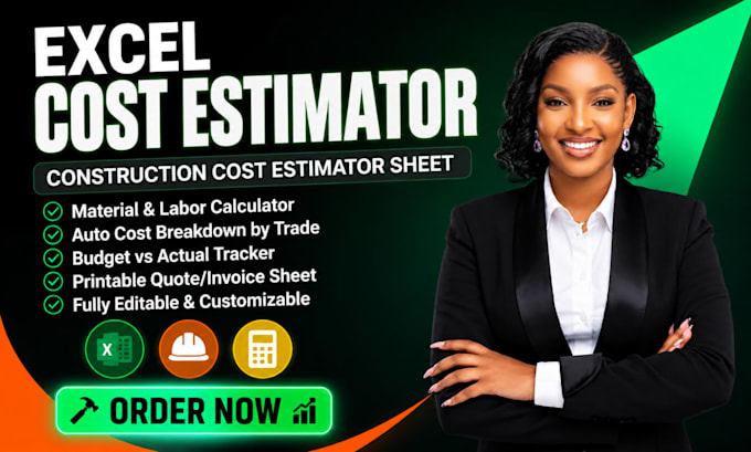 create excel construction cost estimator material and labor calculator sheet