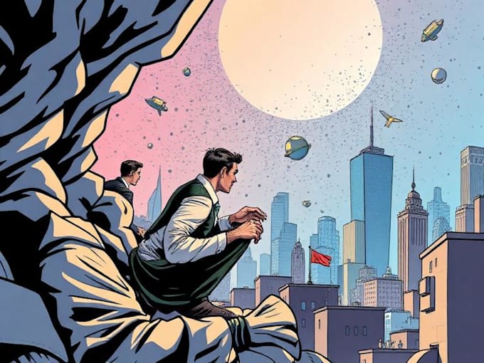 comic book illustration with comic book