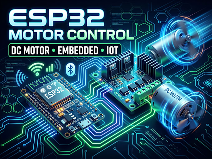 develop esp32 control board with dc motor control pcb and embedded system