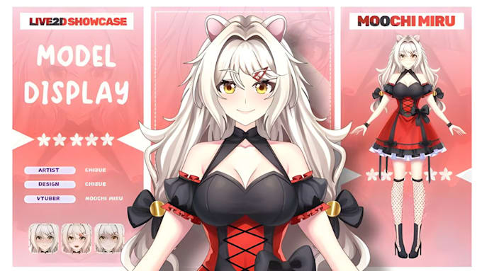 design and rig anime live2d vtuber model avatar character vtuber artist
