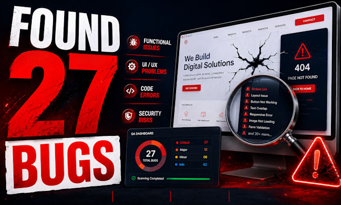 website testing QA testing usability testing UI UX audit and detailed bug report