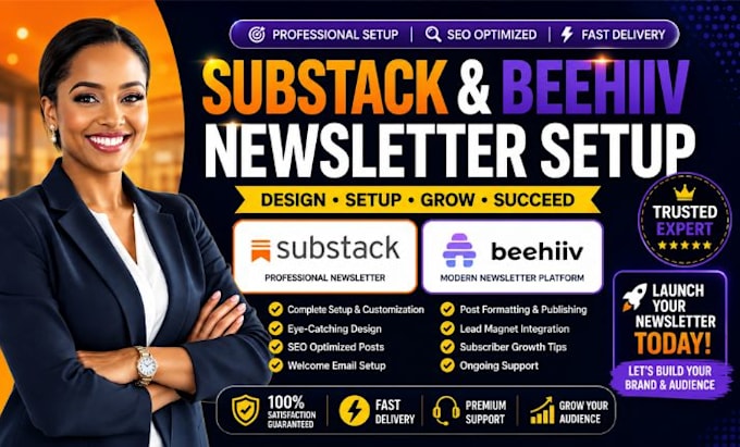 setup substack newsletter, beehiiv blog and publish SEO posts
