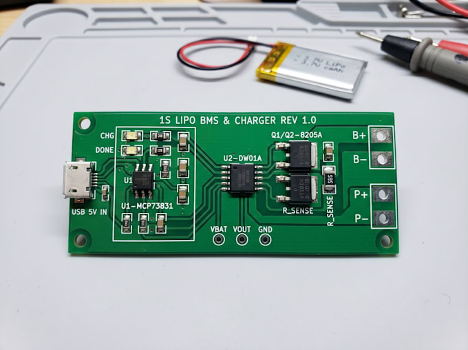 develop bms pcb with lithium battery charger and battery protection system