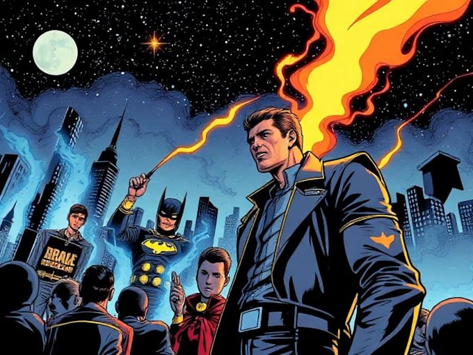 comic book illustration with comic book