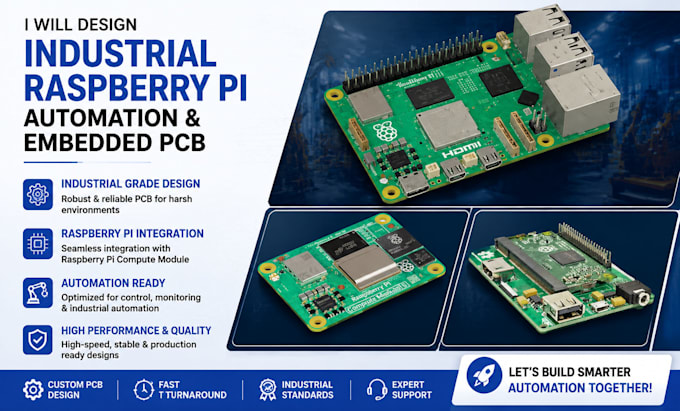 design industrial raspberry pi automation and embedded  pcb