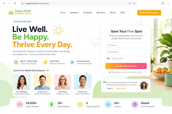 build responsive event website ticket selling event booking conference website