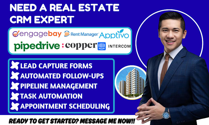 setup engagebay pipedrive rent manager copper crm apptivo automation intercom