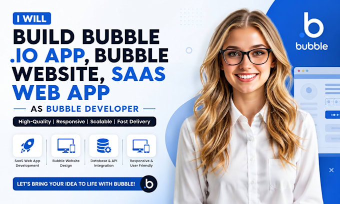 build bubble io app, bubble website, saas web app as bubble developer
