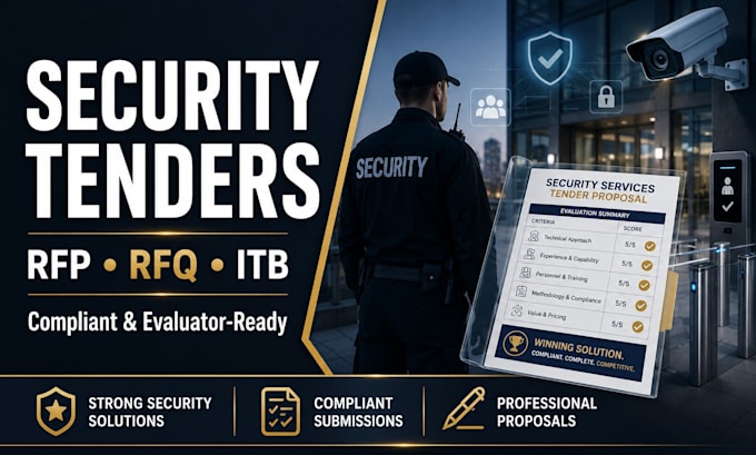 write security guard, construction services rfp rfq and itb UK tender proposal