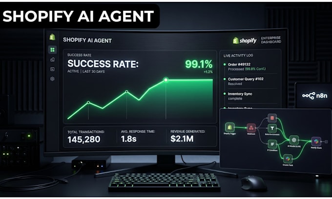 build autonomous shopify ai agent and n8n workflows