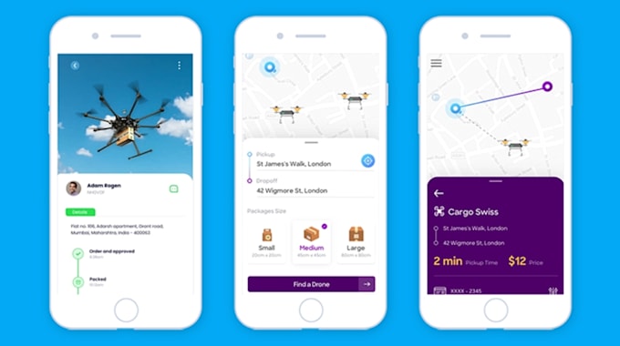develop drone delivery app, drone website courier, delivery app, logistic app