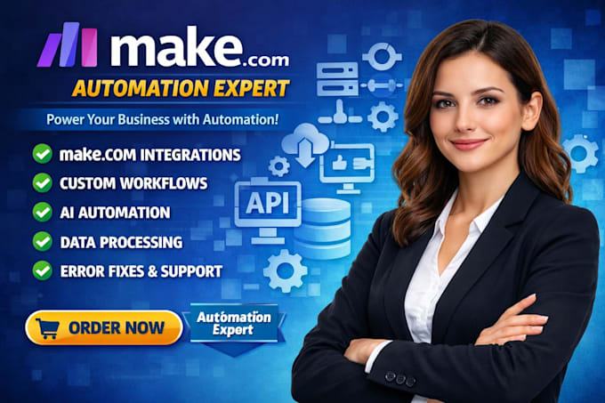 setup make com automation, scenarios, webhooks and workflow integrations