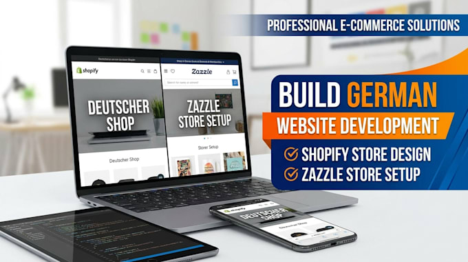 build german website development shopify store design zazzle store setup