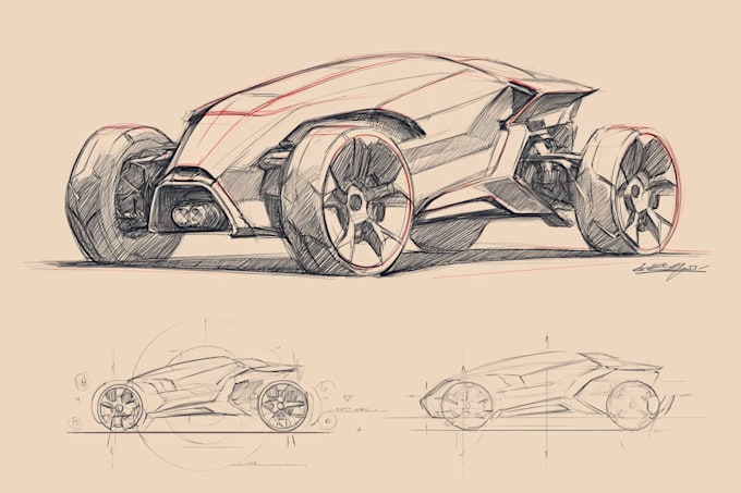 sketch and design concept car for your project