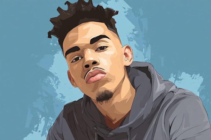 create simple vector cartoon portrait for you