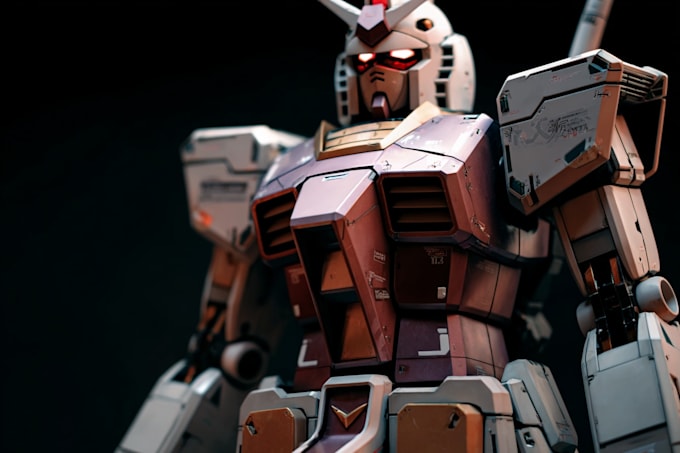 create retro mecha or scifi gundam art
