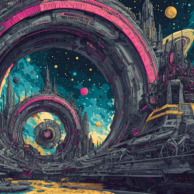 draw sci fi illustration and sci fi art
