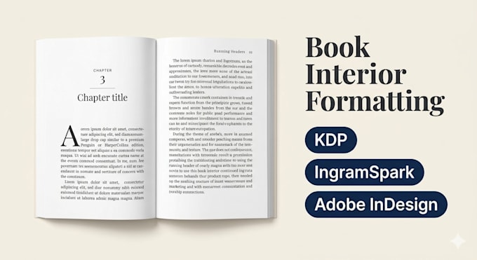 format epub book for KDP and ingramspark in adobe indesign book interior layout