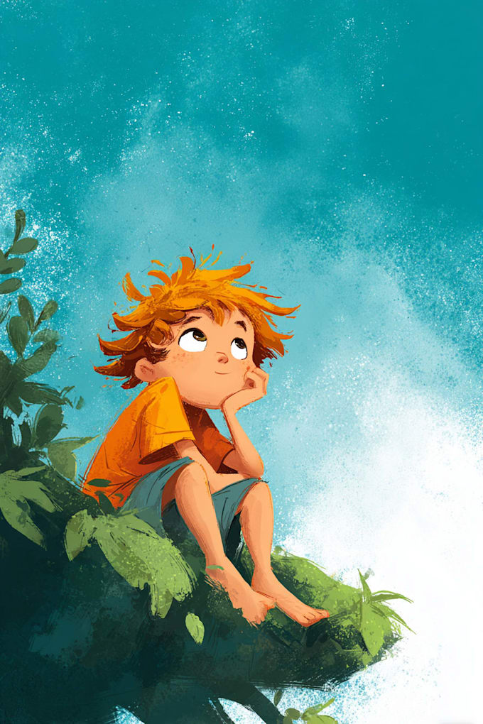 make cartoon children book illustration
