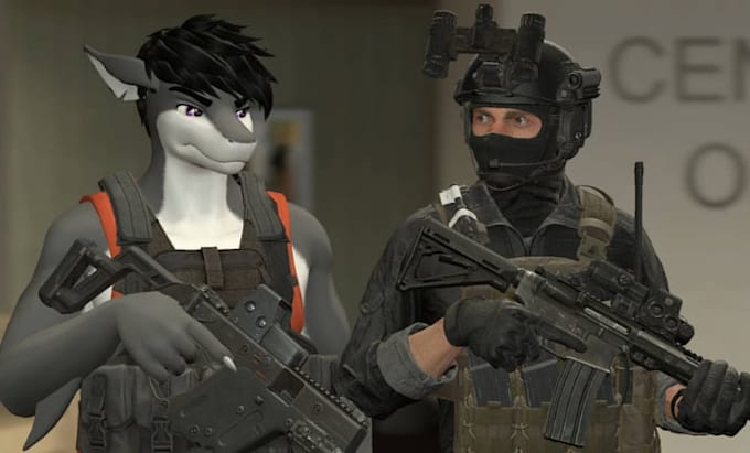 create vrchat avatar sfm model port model gmodplayermodel, l4d2, tf2, mmd model