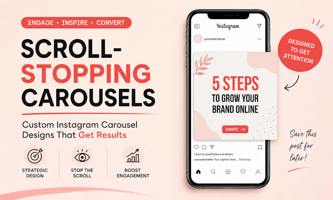 design and write high quality ig carousel posts in canva