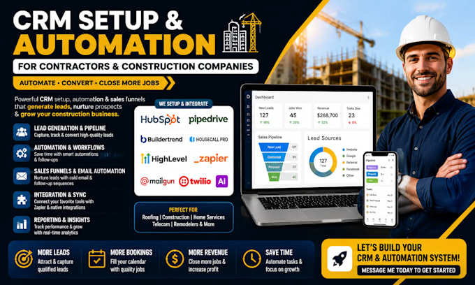 hubspot linkedin claude n8n ai gohighlevel servicetitan buildertrend zapier