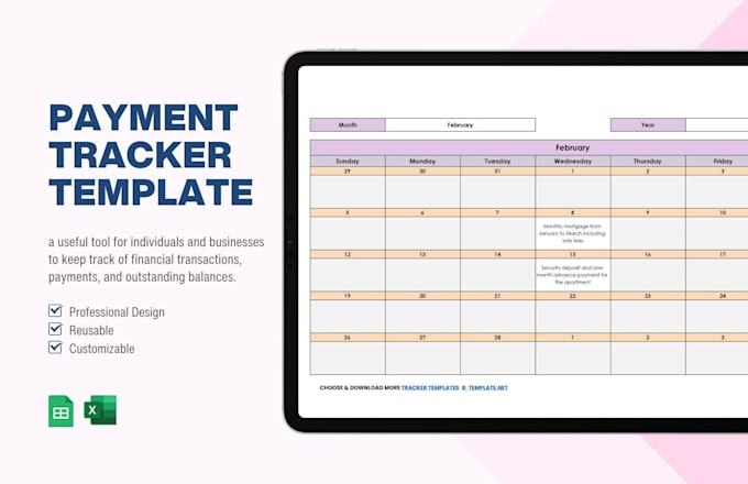 creates a professional excel tracker for your business
