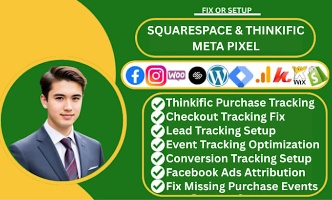 fix squarespace facebook meta pixel tracking thinkific checkout purchase events