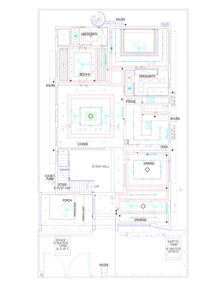 create professional 2d autocad floor plans and house drawing