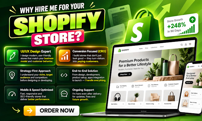 create shopify store design, shopify website design, shopify website development