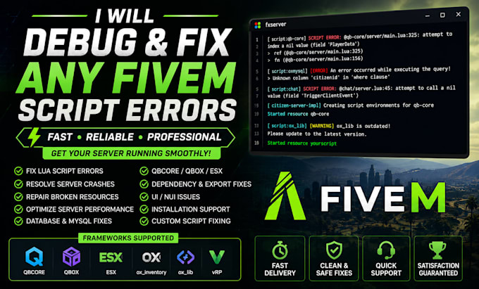 debug and fix any fivem script errors quickly