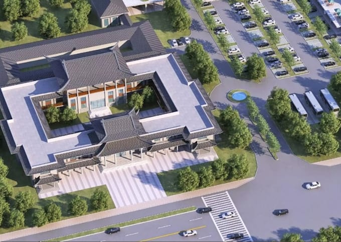 develop 3d resort complex,community housing design, cityscape exterior rendering