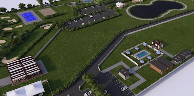 design rv park resort,render masterplan landscape,compound park,concept layout