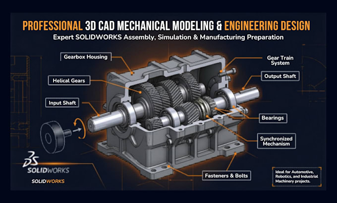 Create 3d cad mechanical modeling or engineering design using ...
