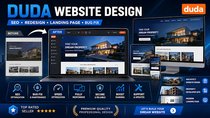 design redesign duda website landing page SEO and maintenance
