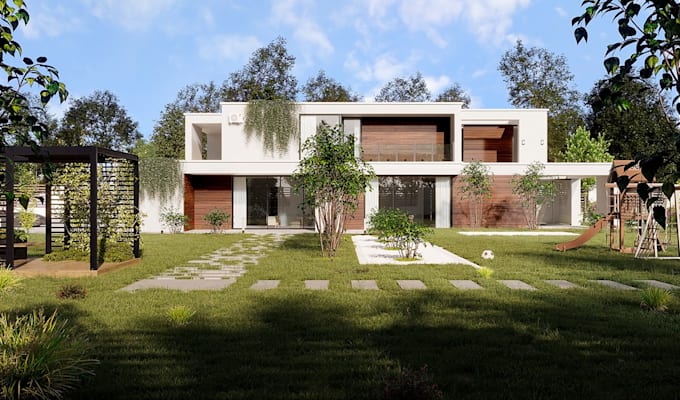 create photorealistic exterior architectural visualization