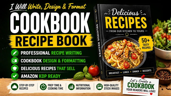 write cookbook recipe cookbook design cookbook formatting cookbook for amazon