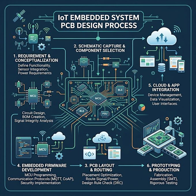 develop iot embedded system pcb design
