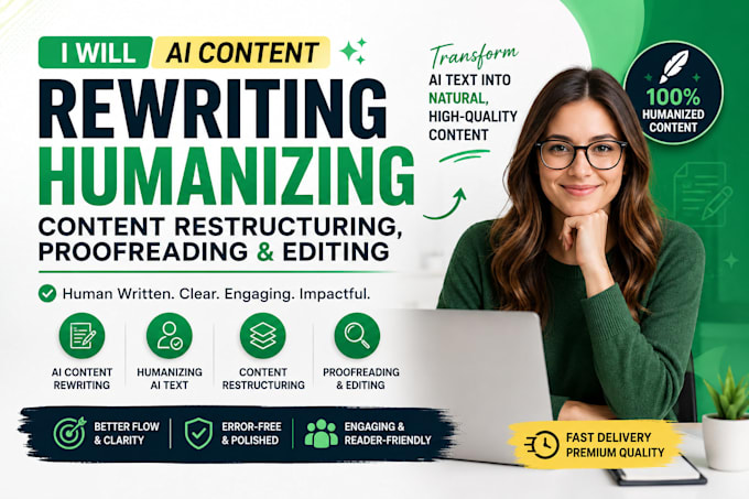 ai content rewriting humanizing, content restructuring, proofreading and editing
