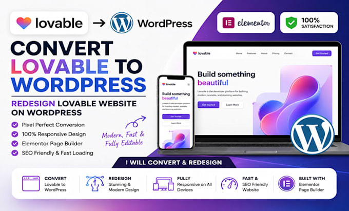 convert lovable ai landing page into wordpress, squarespace, revamp claude code