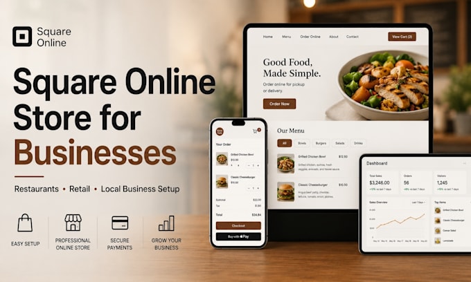 do business square website design or square online store, squareup square SEO