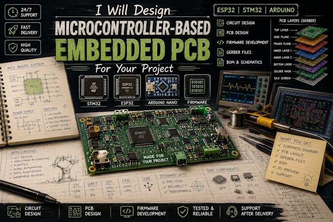 design microcontroller based embedded pcb for your project